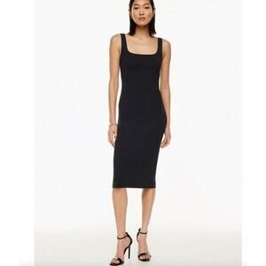 Babaton Contour Midi Dress Black Sleeveless Bodycon Tank XS